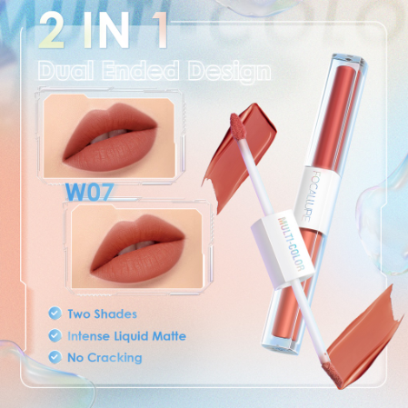 FOCALLURE Lip Tint Ultra-light Intense Color Dual-Stick Lipstick 2 In 1 Liquid Matte Misty Velvet Non-cracking Anti-transfer