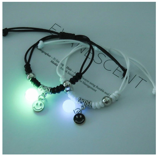 2Pcs Glow in the Dark Luminous Bracelet For Women Adjustable Fashion Women Men Couple Bracelet Best Friends Bracelets B21