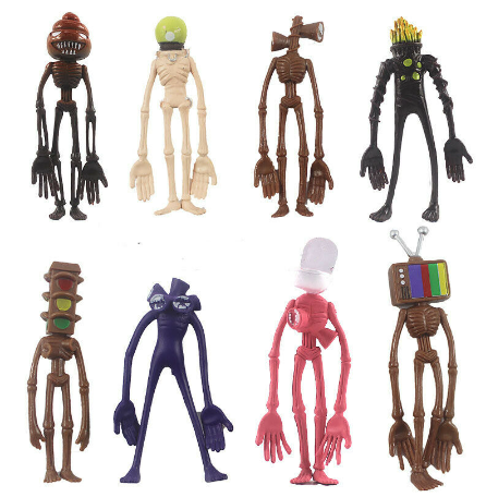 8Pcs/Set Siren Head Action Figure Toy Kids Gift Urban Legend Foundation SCP Toys
