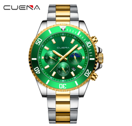 CUENA Men's Watch Top Brand Fashion Business Luxury Analog Quartz Stainless Steel Waterproof 6003 S m1
