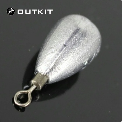 OUTKIT 10pcs/lot Top quality drop water lead sinkers swivels fishing lead weight fishing lead sinker lures weight for 3g 5g 7g