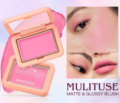BANXEER Matte Blusher Face Makeup Color Changing Blush On Cheek and Lip Highlighting Hydrating Cosmetics