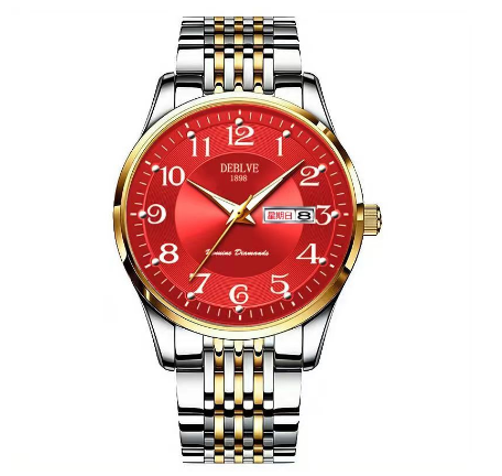 Original Luxury Gold Stainless Steel Business Fashion Calendar Luminous Waterproof Quartz Automatic Wrist Watch for Men M5
