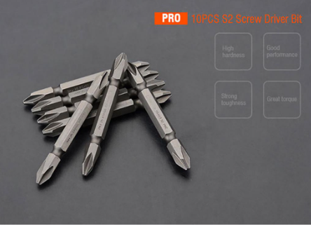 Harden 10Pcs S2 Screwdriver Bit PH2 X 65mm , 100mm