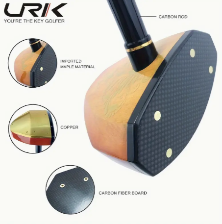 Carbon Fiber Golf Putter, Wood Head, Carbon Fiber Shaft, Suitable For Parks, Indoor Use, Training, Golf Accessories