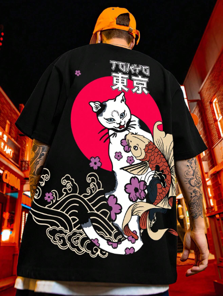 Manfinity EMRG Men Plus Japanese Style Pattern Tee