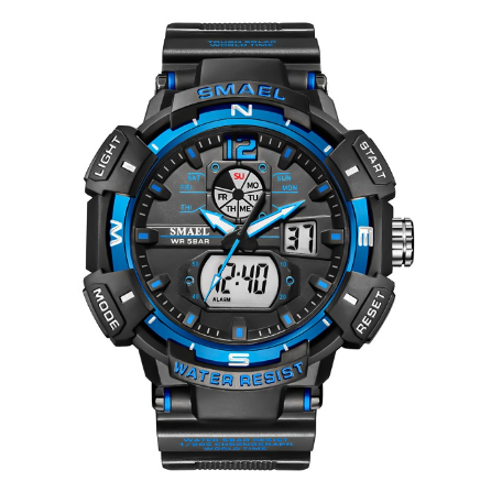 Smael 8045 Men's Watch Outdoor Sports Quartz Digital Waterproof Rubber Clock 05