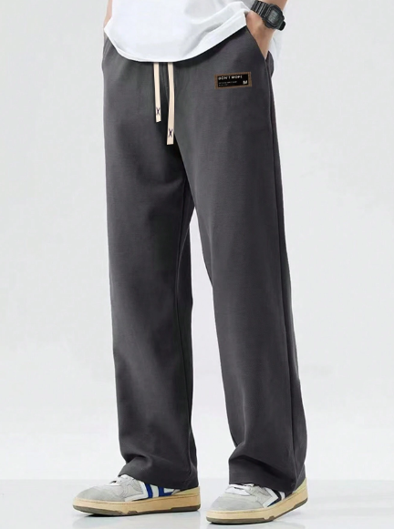 Spring And Autumn Thin Straight-Leg Knitted Casual Pants For Boys, Loose Fit And Versatile