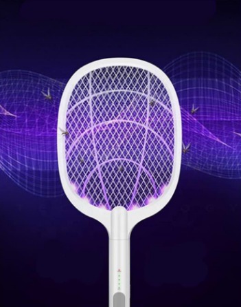 Powerful Rechargeable Electronic Mosquito Insect Bug Fly Zapper Swatter Net Racket Built-in Lithium