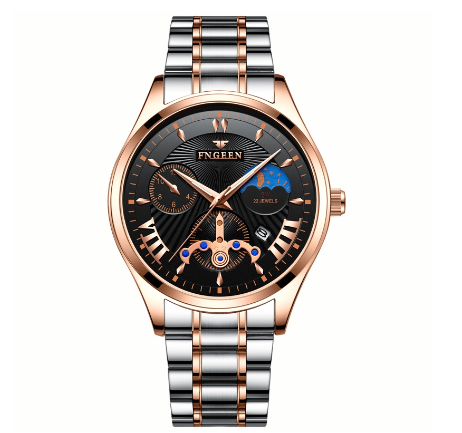 FNGEEN 5606 Men's Quartz Watch ROSEGOLD BLACK