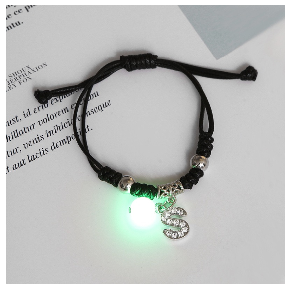 26 Letters Glow in the Dark Alphabet Initials Beaded Luminous Bracelet Women Men Birthday Gifts S