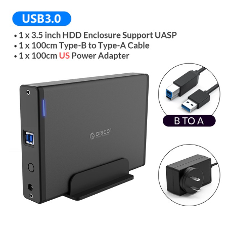 ORICO HDD Enclosure 3.5inch Aluminum Hard Drive Enclosure USB3.0 To Sata3.0 3.5 Inch