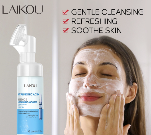 LAIKOU Hyaluronic Acid Cleansing Pores Mousse Pores Cleanser Moisturizing 120ML