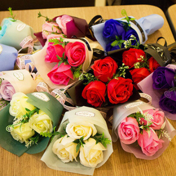 Three Rose Soap Flower Simulation Bouquet Suitable for Mother's Day Gift ,Valentine's Day,Teacher's Day