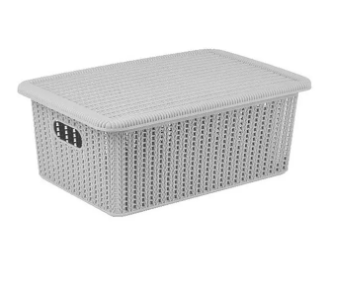 NEST DESIGN LAB Knit Basket w/ Lid Gray Amazing Gift Idea For Any Occasion!