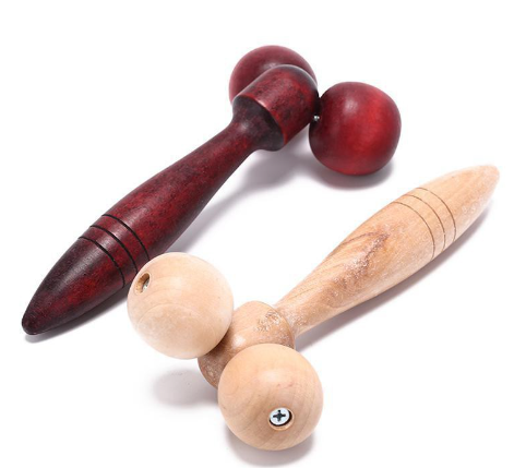 Wooden Ball Roller Massager Tool Reflexology Hand Face Body Relax Random Color