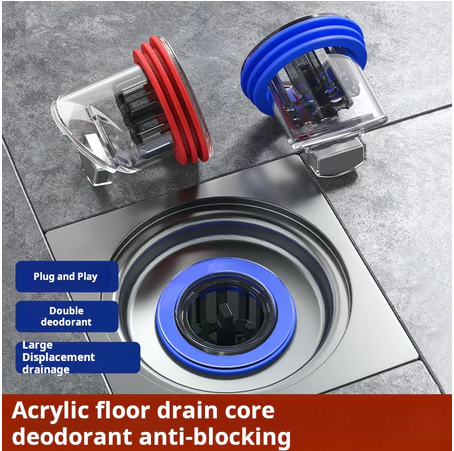 Universal magnetic floor drain core anti-insect and deodorant inner core bathroom sewer anti-odor and anti-odor artifact sealing cover