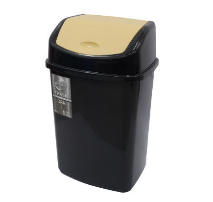 TRASHCAN with SWING Cover OROCAN 50L #8809 (RANDOM COLOR COVER)