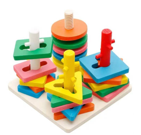 K2-shop Wooden Kids Building Blocks Toys Children Intellectual Educational Toys