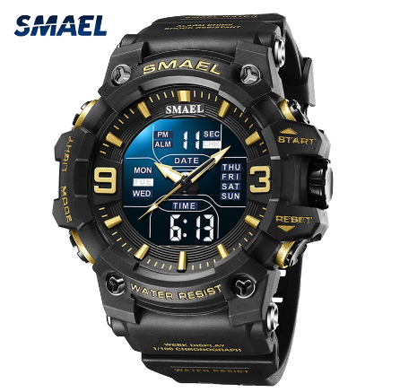 SMAEL Digital Mens Watches Waterproof Original Top Brand Sport Casual Outdoor Fashion Male Watch Men LED Light 8049 05