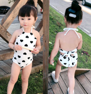 Girls Swimsuit Children Middle Small Parent-Child Mother-Daughter Halter Swimwear