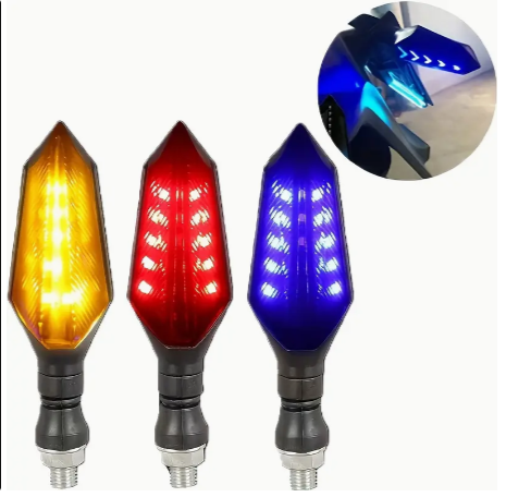1 Pair LED Motorcycle Turn Signal Lights LED Light Universal 12V Moto Flowing Indicator Lamp DRL M10