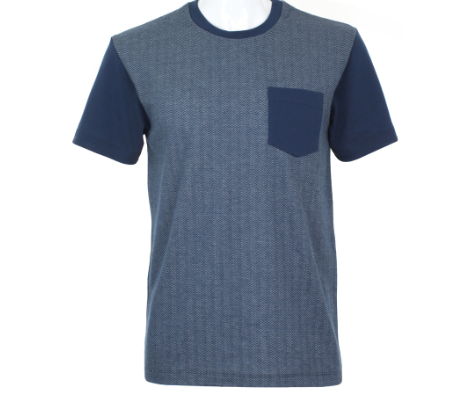 Cubic Men Jacquard Round Neck Tees T-shirt Top Top for Men