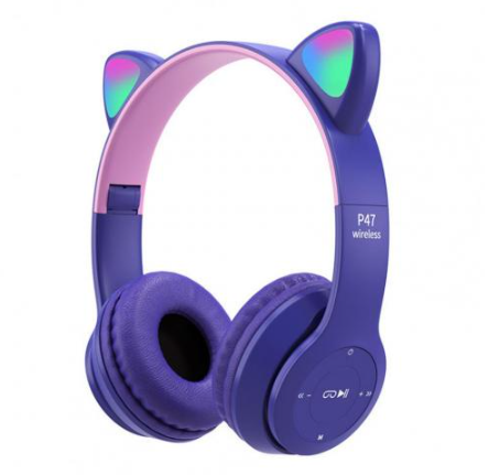 Cat Ear Headphone with Mic Wireless Headphones P47 Bluetooth Headset Wireless Earphone Gaming