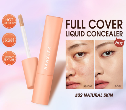 BANXEER Liquid Concealer High Cover Concealer Waterproof Creamy Face Makeup 3 Colors 30G