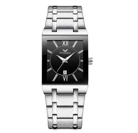 Business Men's Watch Waterproof Calendar Men's Square Watch Stainless Steel Quartz Foreign Trade Watch M5