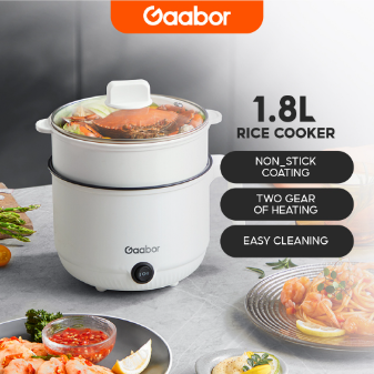 Gaabor Mini Rice Cooker Multi-Functional Machine Non-Stick Inner Pot With Steamer 1.5L/1.8L/2L