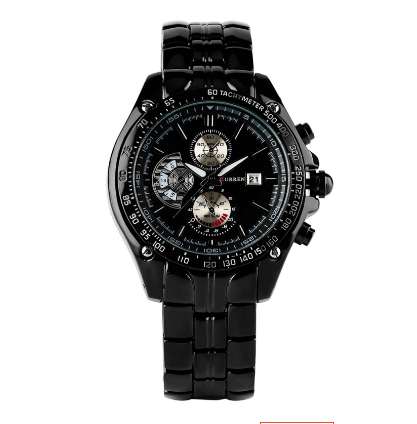 Vintage Men Short Wallets Christmas Gift Set for Boy Steel Band Quartz Wrist Watch