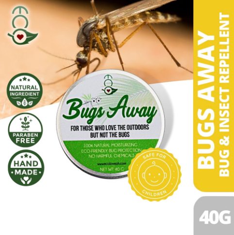 Eco Bugs Away Natural Bug & Insect Repellent & Anti Itch Cream - Safe for Kids and Infants