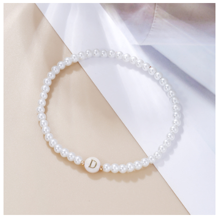 26 Letter Pearl Bracelet for Women Men Fashion Handmade Elastic Friendship Wristband Gift Jewelry D