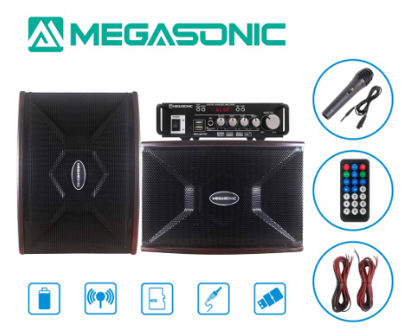 MEGASONIC MGS-208 PRO Professional Karaoke Audio System Mic Wire 3M, Speaker Wire 5M x 2