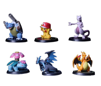 Pokemon 6Pcs/Set Pikachu Mewtwo Charizard Figure Model Toys Pokemon