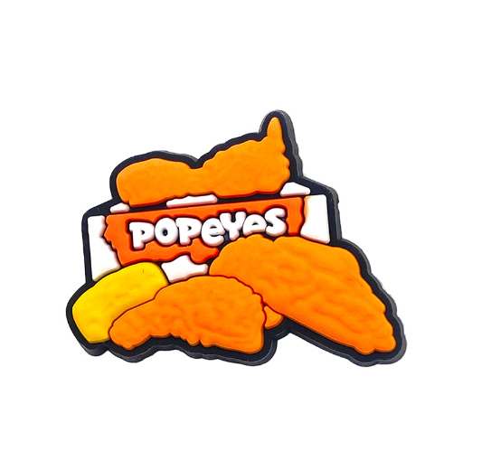 Cartoon Hamburger Food Croc Accessories Fried Chicken Jibbits Charm Popeyes Fries Jibits Crocs for Women Shoe Charms Pins Decoration f10