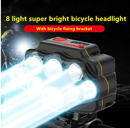 Bicycle Light XPG Light USB Chargeable 8 LED Headlamp Flashlight 13000 Lumens 8 Modes Waterproof LED