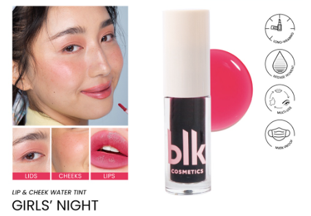 blk cosmetics fresh lip and cheek water tint girls night
