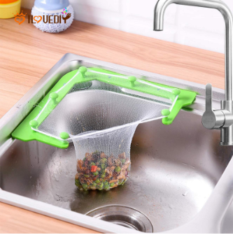 Sink Strainer Garbage Filter Bag Leftovers Sink Strainer Bag Mesh Net Hanging Garbage Storage Rack