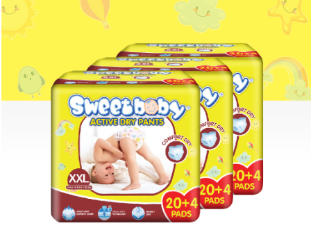 SWEETBABY ACTIVE DRY PANTS XXL 20+4 (3 Packs)