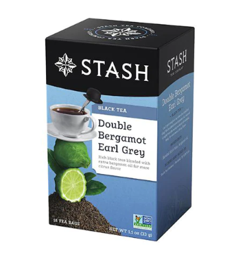 Stash Tea Double Bergamot Earl Grey Black Herbal Tea 18 Tea bags