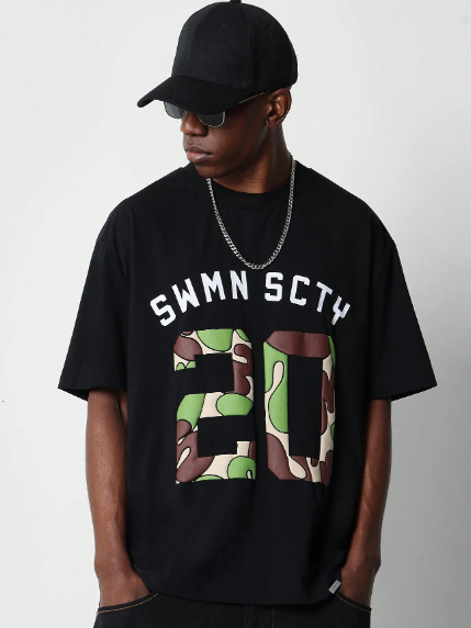 SUMWON Tee With Number Camo Print College Ready