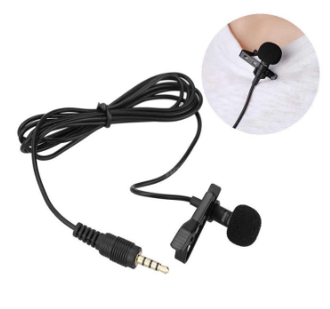 Popcorn 3.5mm Mini Lavalier Microphone Metal Clip Lapel Mic 1.5m Length Clip Microphone