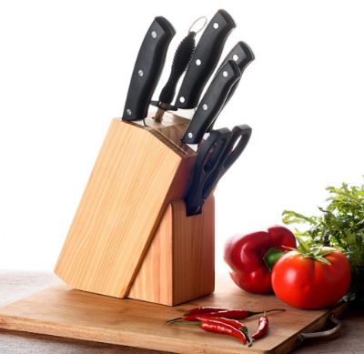 Ulife 7Pcs Kitchen Knife Set with Stand (Black)