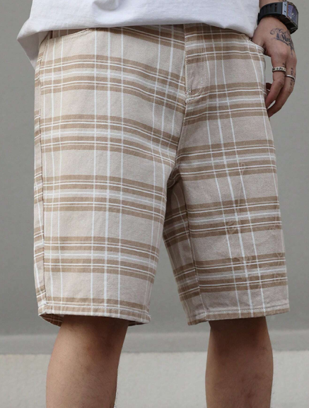 Manfinity Hypemode Men'S Color Block Striped Denim Shorts