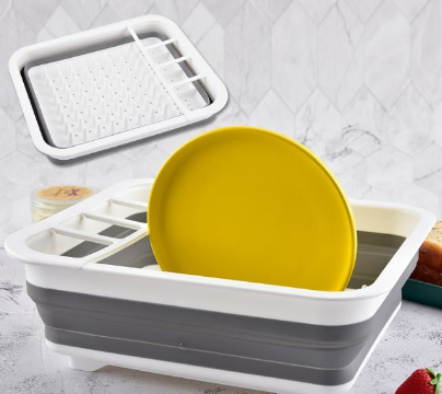 SJW Foldable Dish Rack Plates Drying Rack Kitchen Storage Bowl Holder