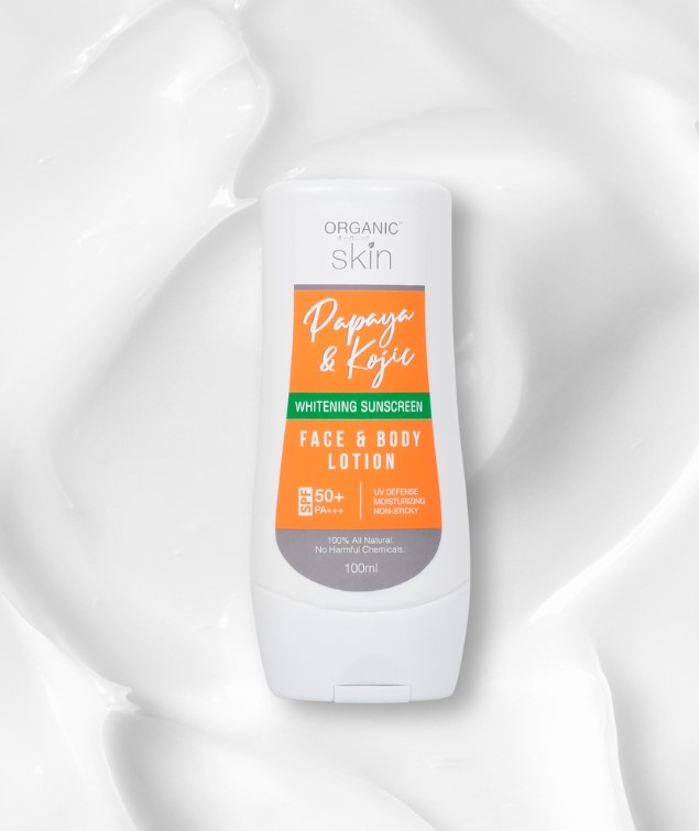 Organic Skin Japan Papaya Kojic Whitening Lotion SPF 50 Sunscreen Face and Body Lotion Skin Care