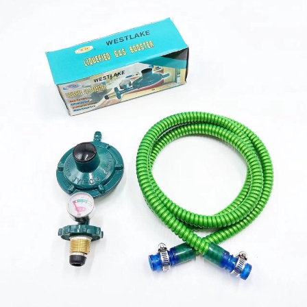 Lpg regulator w/gauge and LPG Hose (Metal)1.5mt