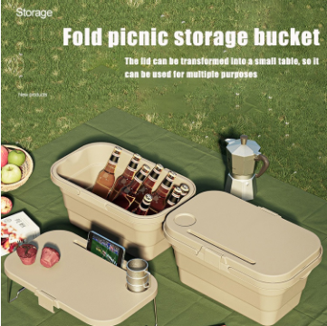Large Capacity With handle Picnic basket Outdoor Camping Folding Table Picnic Storage Organizers